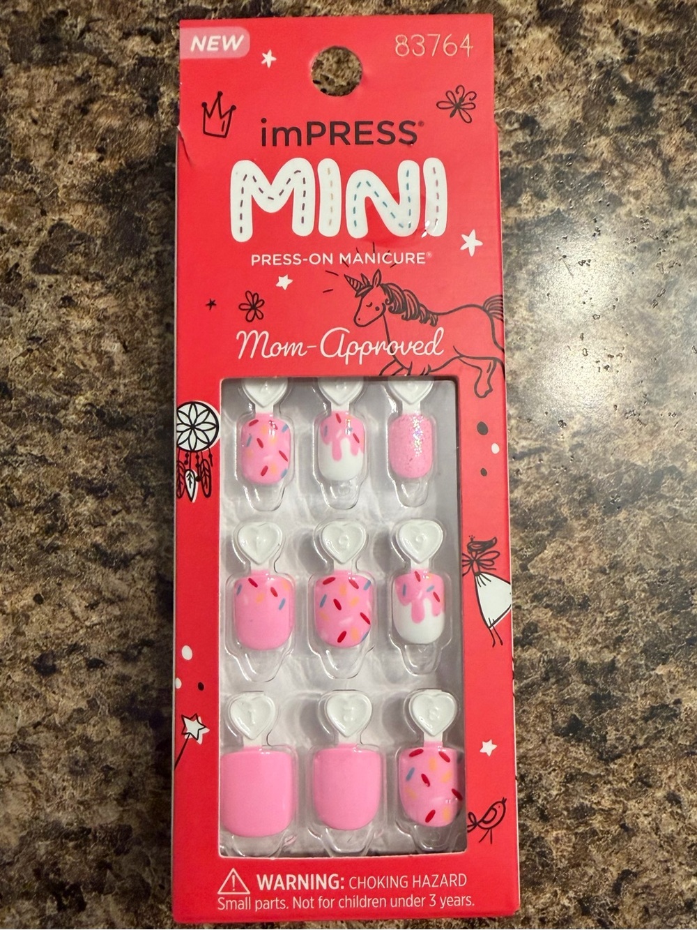 Kiss Pink Sprinkle Mini Press-On Nails